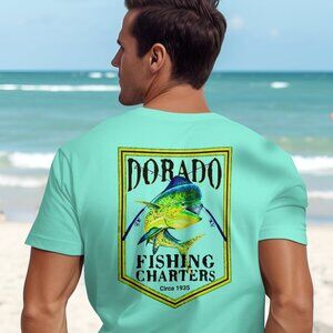Dorado Fishing Charters T-shirt Gift for Men Mahi Dolphin Fish